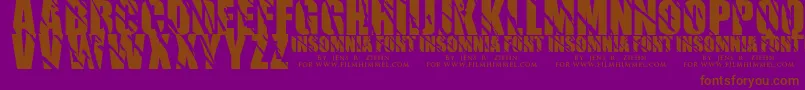 Insomnia 1 Font – Brown Fonts on Purple Background