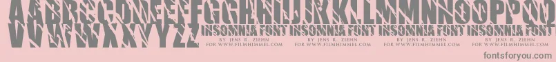フォントInsomnia 1 – ピンクの背景に灰色の文字