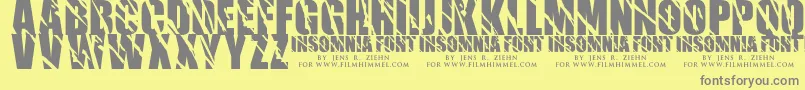 Insomnia 1-Schriftart – Graue Schriften auf gelbem Hintergrund