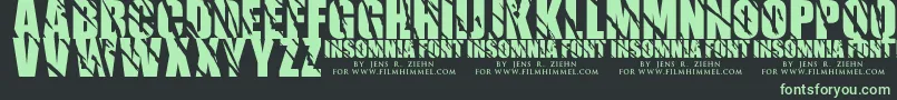 Insomnia 1 Font – Green Fonts on Black Background