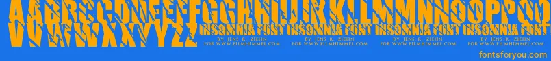 Insomnia 1 Font – Orange Fonts on Blue Background
