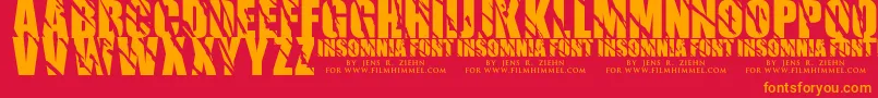 Insomnia 1 Font – Orange Fonts on Red Background