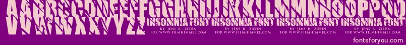 Insomnia 1 Font – Pink Fonts on Purple Background