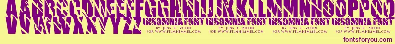 Insomnia 1 Font – Purple Fonts on Yellow Background