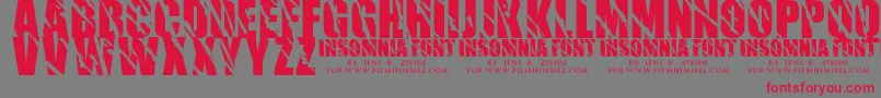 Insomnia 1 Font – Red Fonts on Gray Background