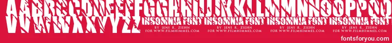Insomnia 1 Font – White Fonts on Red Background