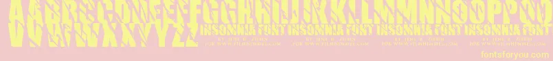 Insomnia 1 Font – Yellow Fonts on Pink Background