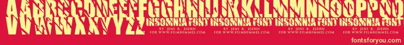 Insomnia 1 Font – Yellow Fonts on Red Background