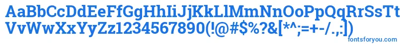 Robotoslab-fontti – siniset fontit valkoisella taustalla