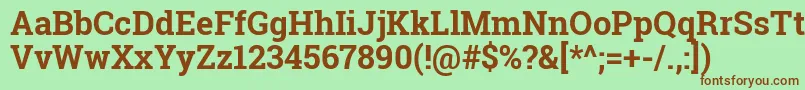 Robotoslab Font – Brown Fonts on Green Background