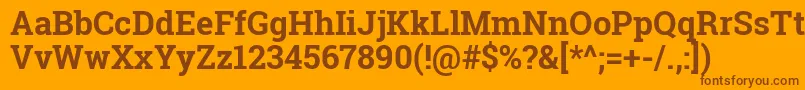Robotoslab Font – Brown Fonts on Orange Background