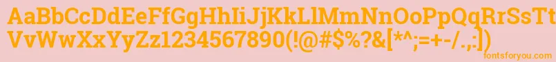 Robotoslab Font – Orange Fonts on Pink Background