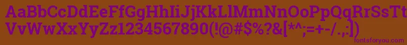 Robotoslab Font – Purple Fonts on Brown Background