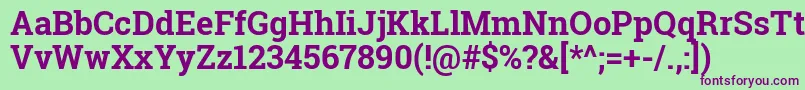 Robotoslab Font – Purple Fonts on Green Background