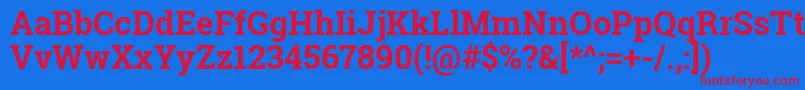 Robotoslab Font – Red Fonts on Blue Background