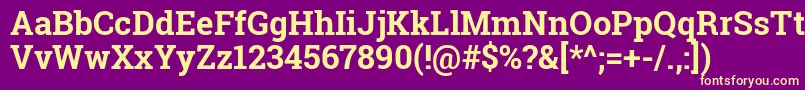 Robotoslab Font – Yellow Fonts on Purple Background