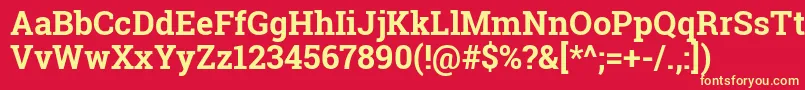 Robotoslab Font – Yellow Fonts on Red Background