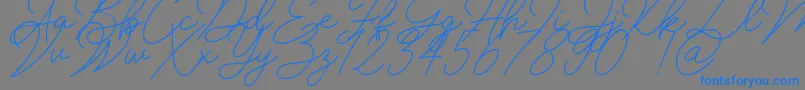 Insta Story Signature-Schriftart – Blaue Schriften auf grauem Hintergrund