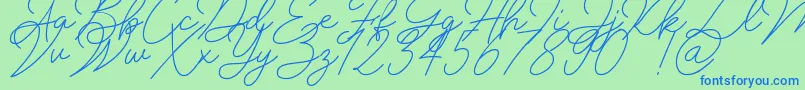 Insta Story Signature-Schriftart – Blaue Schriften auf grünem Hintergrund