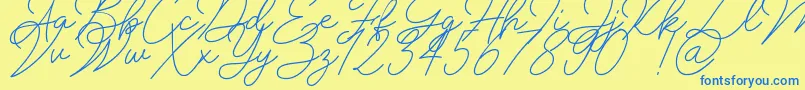 fuente Insta Story Signature – Fuentes Azules Sobre Fondo Amarillo