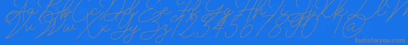 Insta Story Signature-Schriftart – Graue Schriften auf blauem Hintergrund