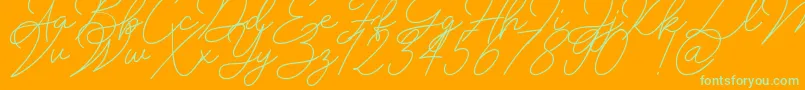 Insta Story Signature-Schriftart – Grüne Schriften auf orangefarbenem Hintergrund