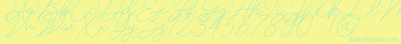 Insta Story Signature-Schriftart – Grüne Schriften auf gelbem Hintergrund