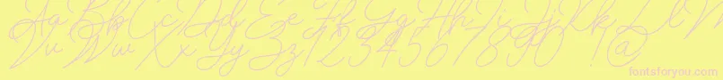 Insta Story Signature-Schriftart – Rosa Schriften auf gelbem Hintergrund