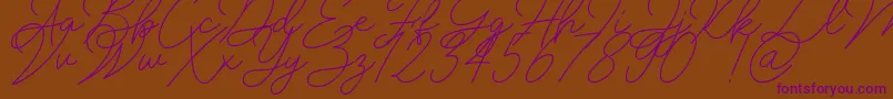 Insta Story Signature-Schriftart – Violette Schriften auf braunem Hintergrund