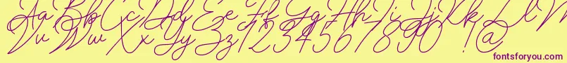 Insta Story Signature-Schriftart – Violette Schriften auf gelbem Hintergrund