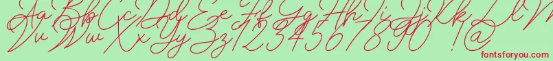 Insta Story Signature-Schriftart – Rote Schriften auf grünem Hintergrund