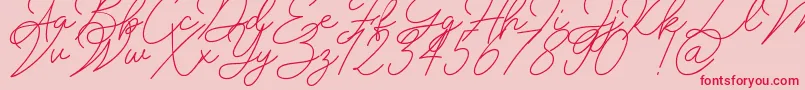 フォントInsta Story Signature – ピンクの背景に赤い文字