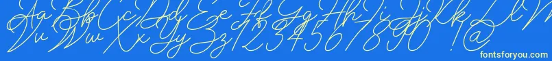 Insta Story Signature Font – Yellow Fonts on Blue Background