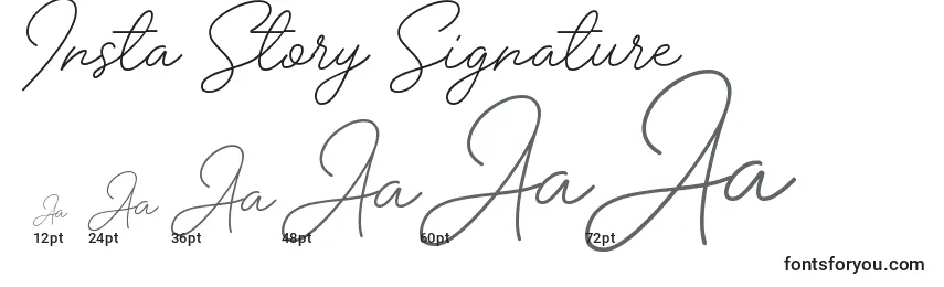 Insta Story Signature Font Sizes