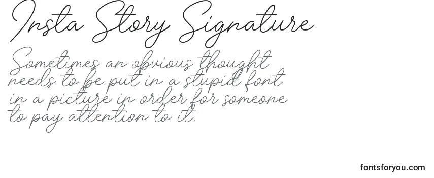 Review of the Insta Story Signature Font