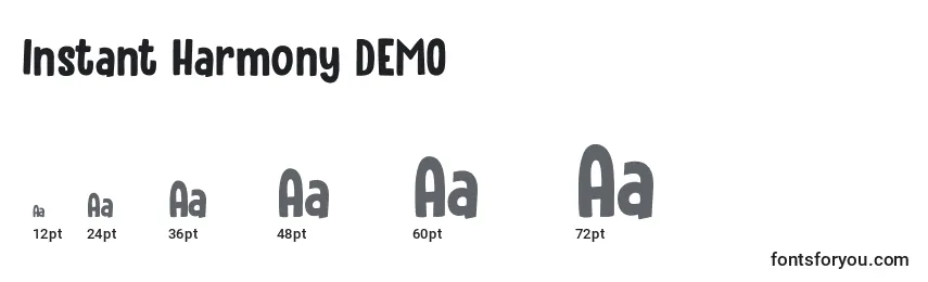 Instant Harmony DEMO Font Sizes