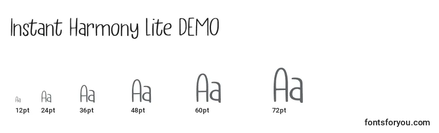 Instant Harmony Lite DEMO Font Sizes