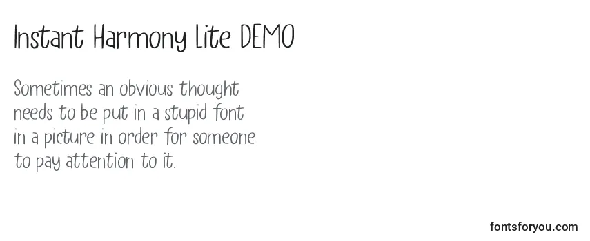Review of the Instant Harmony Lite DEMO Font
