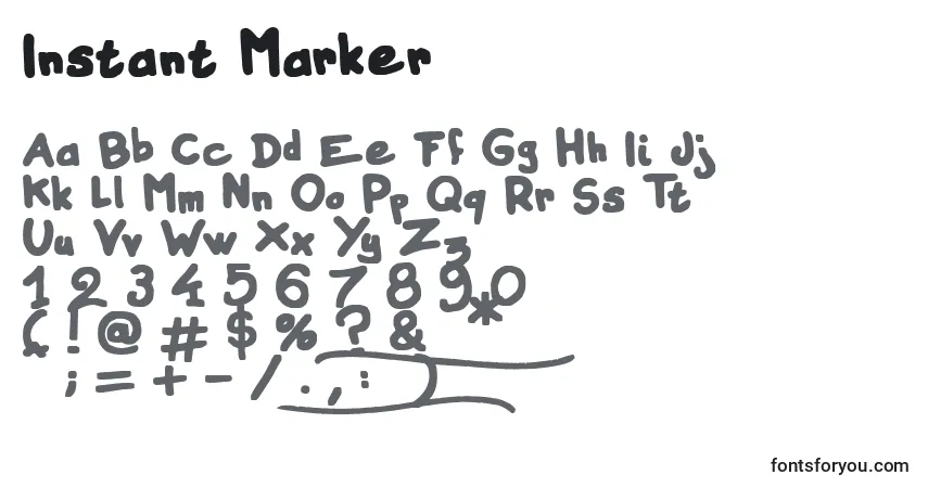 Schriftart Instant Marker – Alphabet, Zahlen, spezielle Symbole