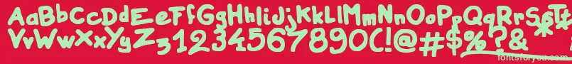 Instant Marker-Schriftart – Grüne Schriften auf rotem Hintergrund