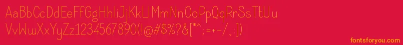 Instine Sans Font – Orange Fonts on Red Background