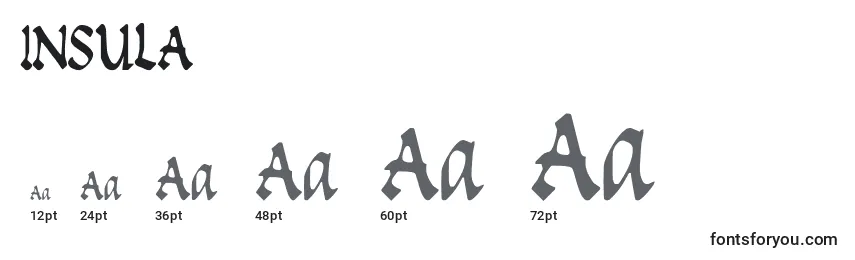 Размеры шрифта INSULA   (130387)