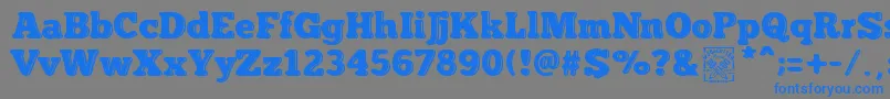 フォントinsuperable – 灰色の背景に青い文字