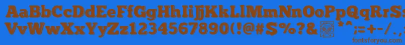 フォントinsuperable – 茶色の文字が青い背景にあります。