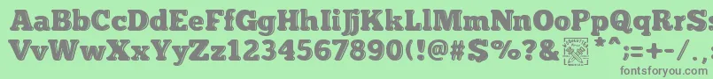 フォントinsuperable – 緑の背景に灰色の文字