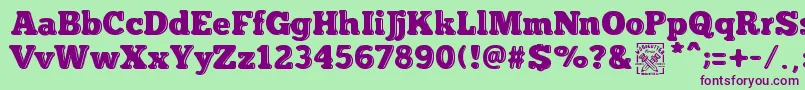 insuperable Font – Purple Fonts on Green Background