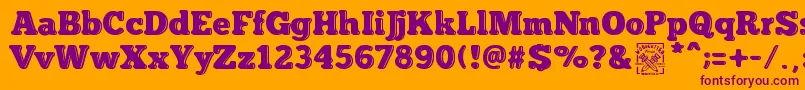 insuperable Font – Purple Fonts on Orange Background