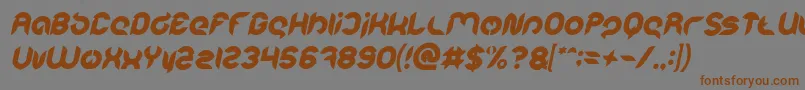 Intan Putri Pratiwi Bold Italic-Schriftart – Braune Schriften auf grauem Hintergrund