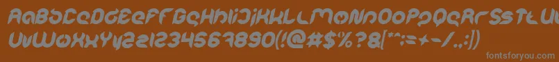 Intan Putri Pratiwi Bold Italic-fontti – harmaat kirjasimet ruskealla taustalla