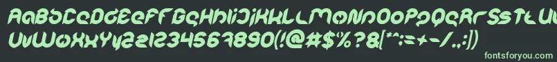 Czcionka Intan Putri Pratiwi Bold Italic – zielone czcionki na czarnym tle